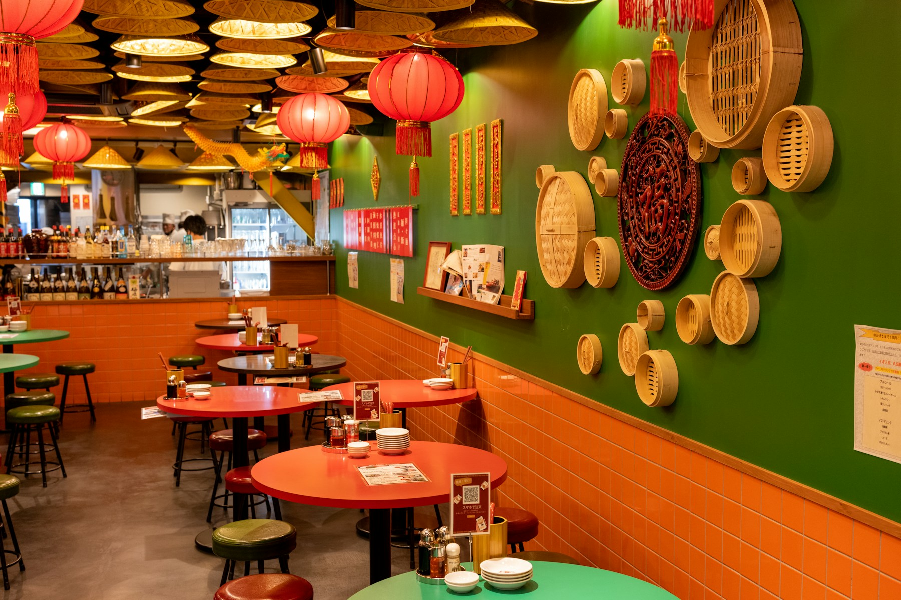 Warm restaurant interior